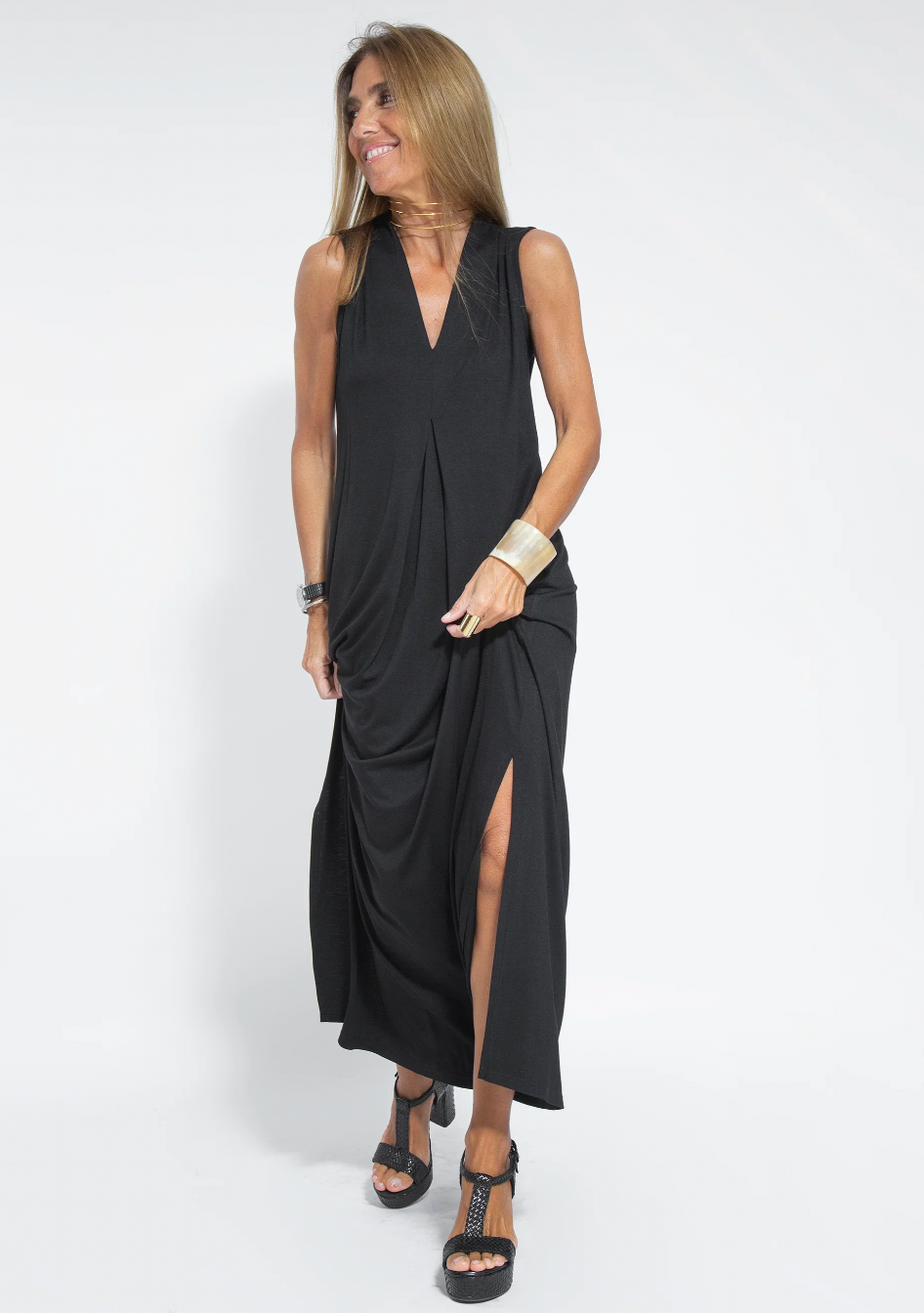 Ayania - set di abito lungo snellente e gilet
