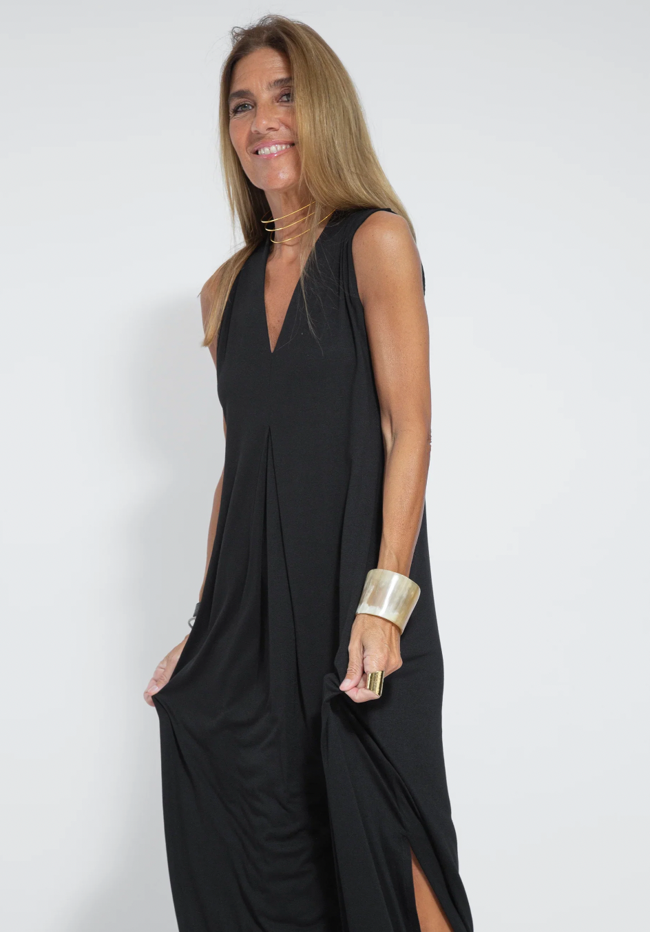 Ayania - set di abito lungo snellente e gilet