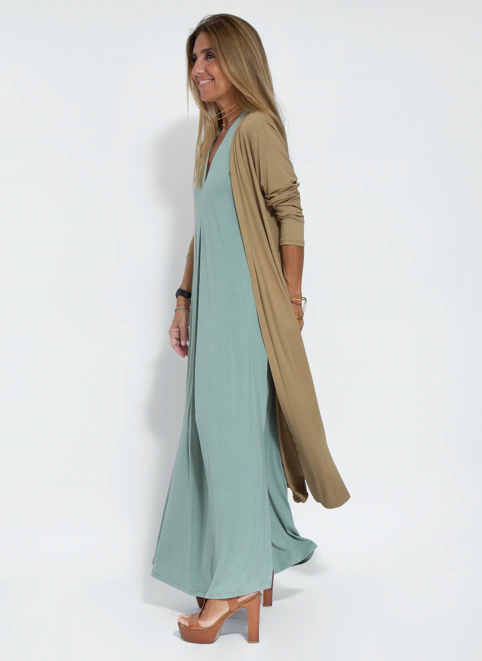 Ayania - set di abito lungo snellente e gilet