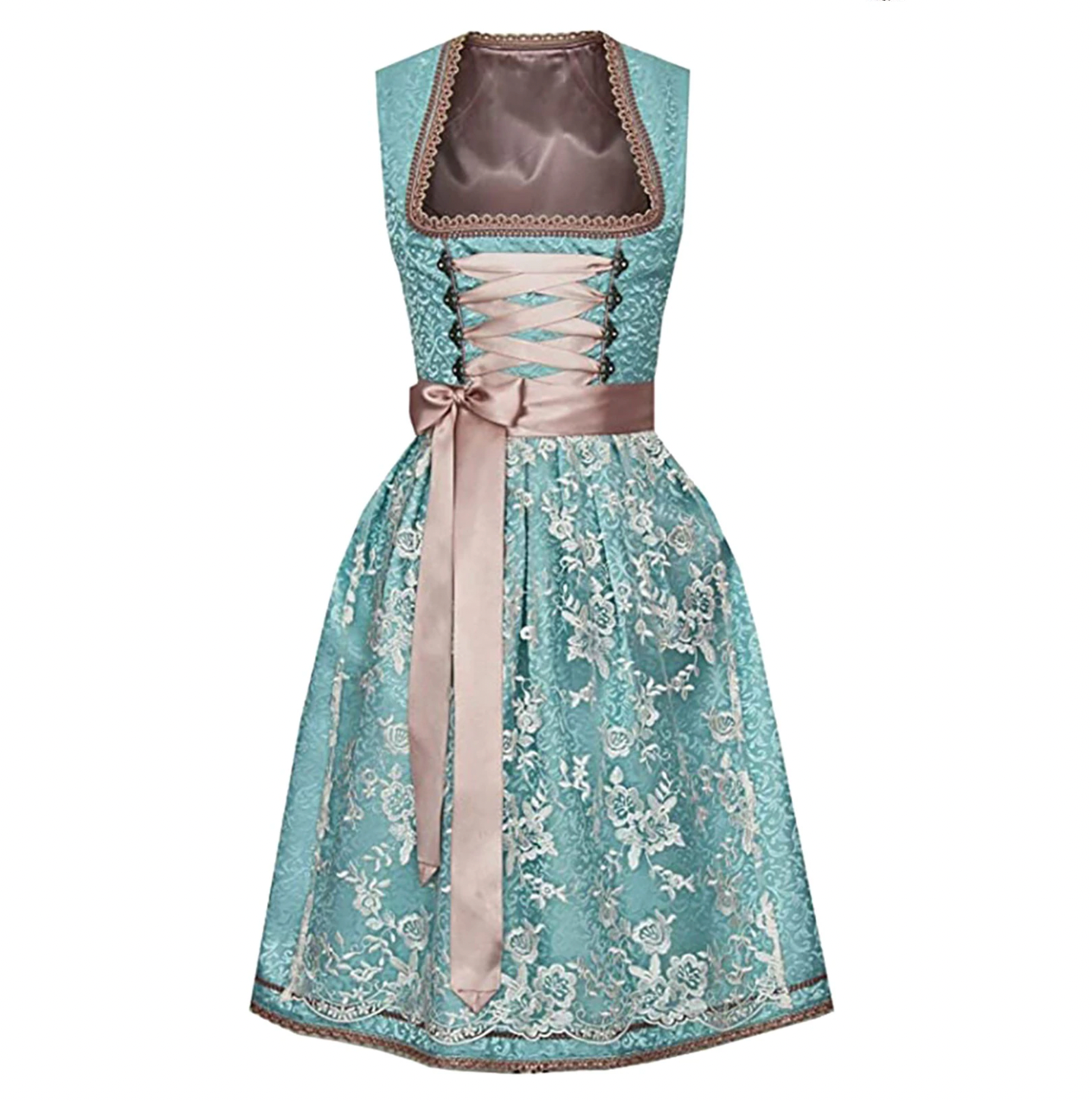 Trachtig mia- costume unico per donna con grembiule e camicetta