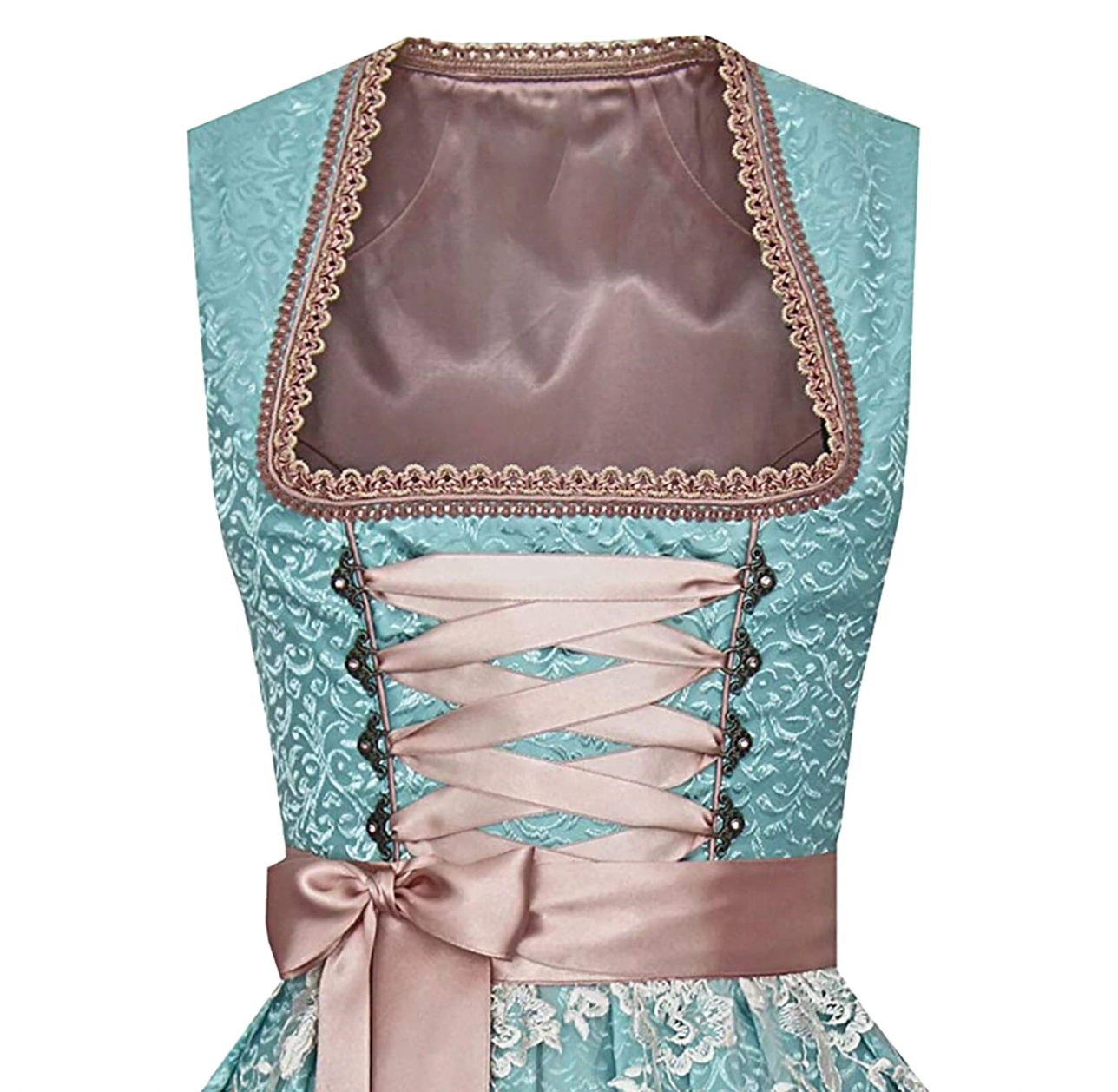 Trachtig mia- costume unico per donna con grembiule e camicetta