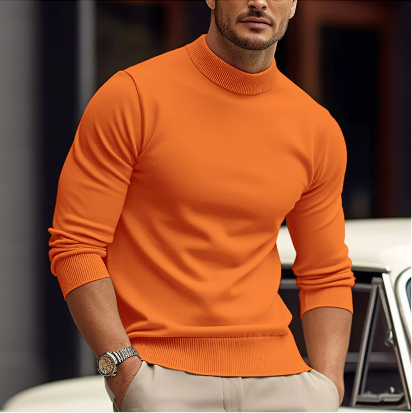 Stylisch –maglione da uomo in morbido cotone