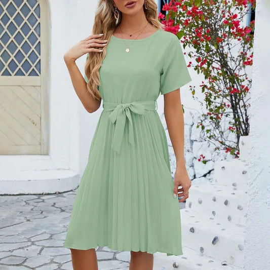 Emma - abito plissettato verde menta
