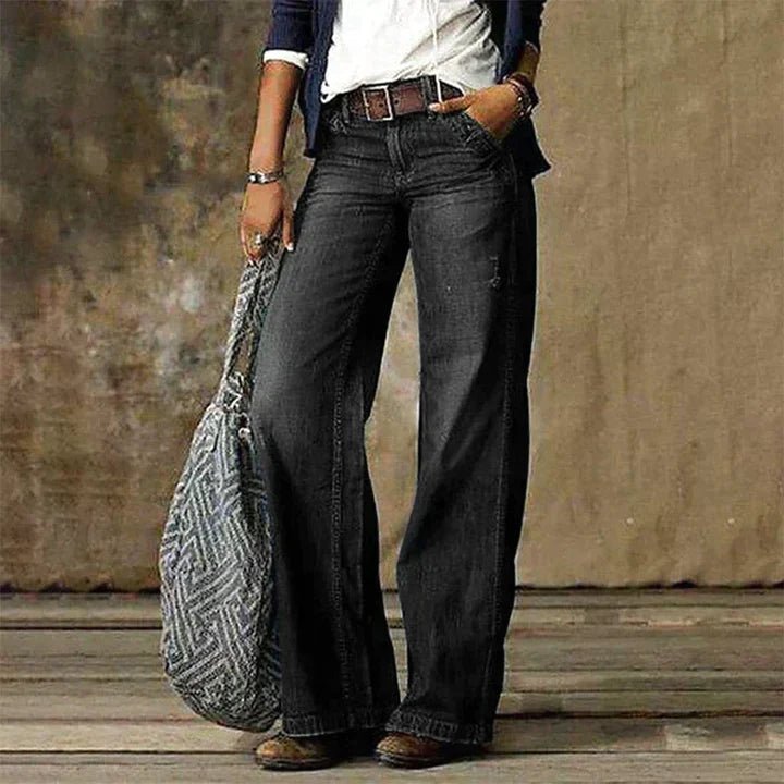 Cess - pantaloni in denim a gamba larga