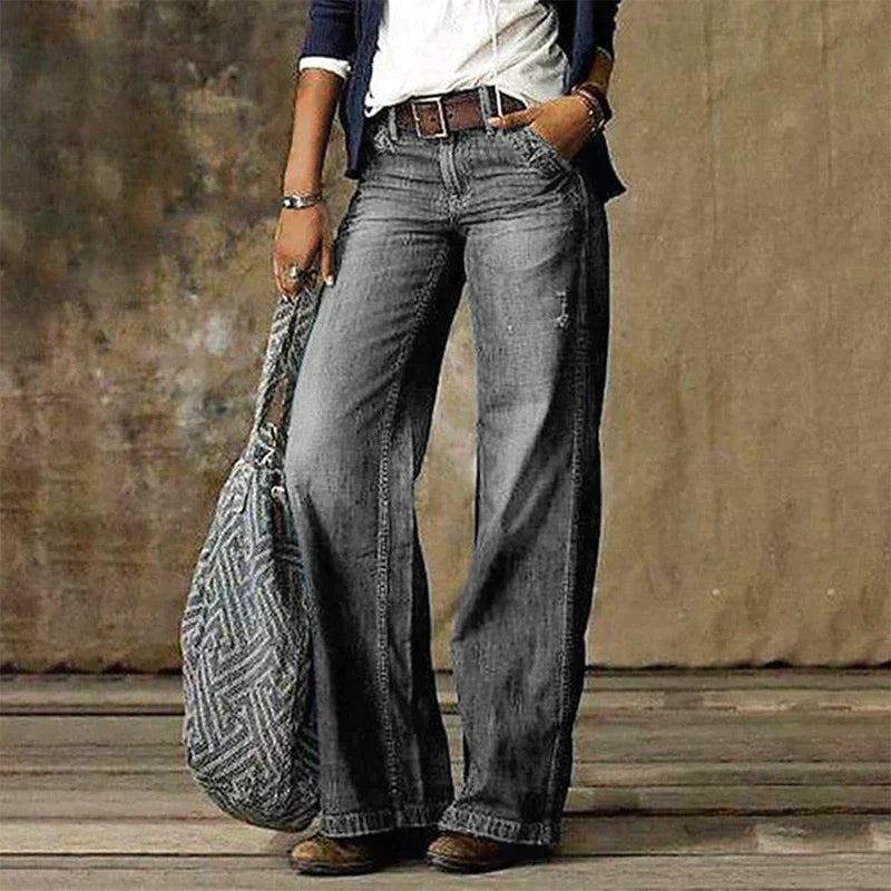 Cess - pantaloni in denim a gamba larga