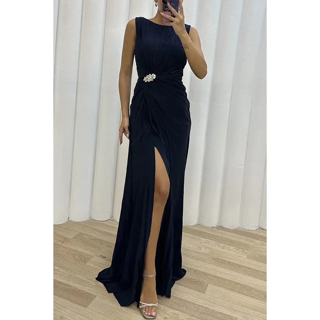 Maxi abito da sera giallo-verde - Valentina