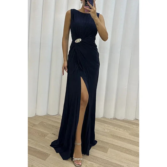 Maxi abito da sera giallo-verde - Valentina