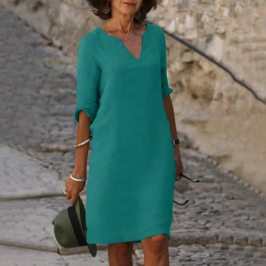 Sofia - abito verde con scollo a V