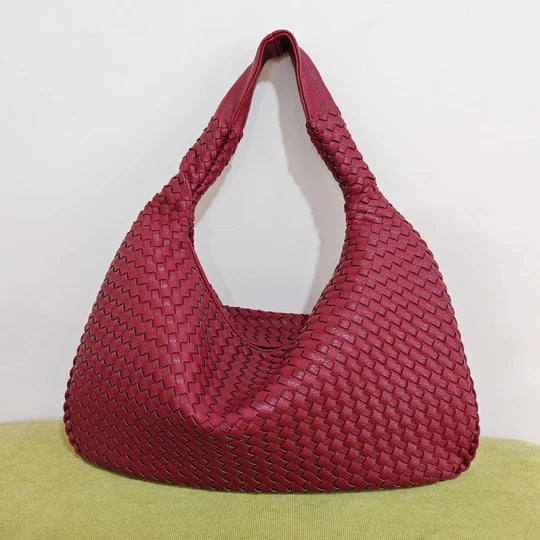 Valentina - borsa shopping intrecciata in rosso