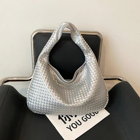 Valentina - borsa shopping intrecciata in rosso