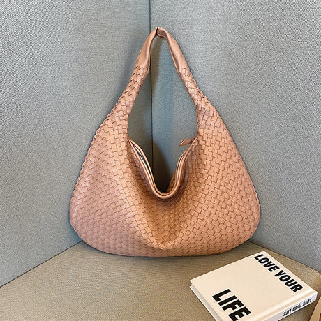 Valentina - borsa shopping intrecciata in rosso