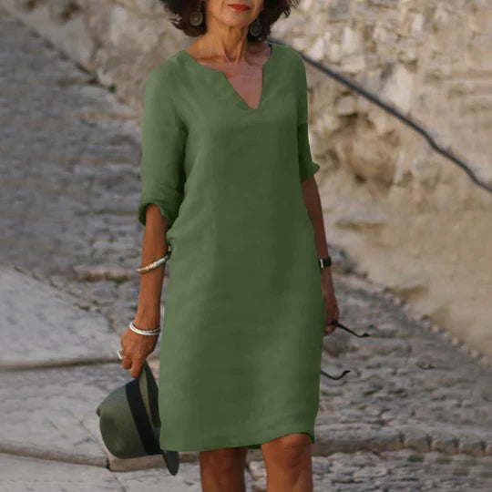 Sofia - abito verde con scollo a V