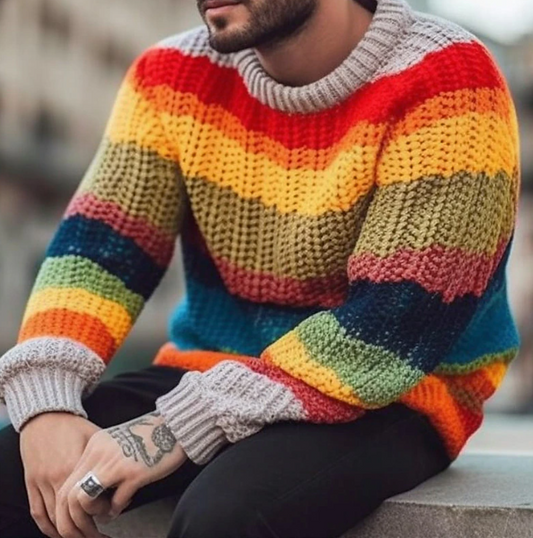 Rafferty – felpa con cappuccio arcobaleno per uomo