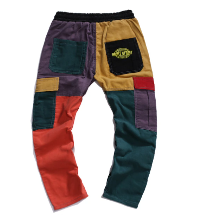 Thomas – pantaloni con coulisse e toppe colorate per uomo