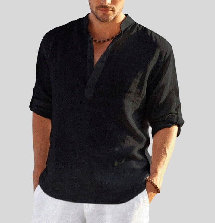 Carl - elegante camicia in lino con colletto