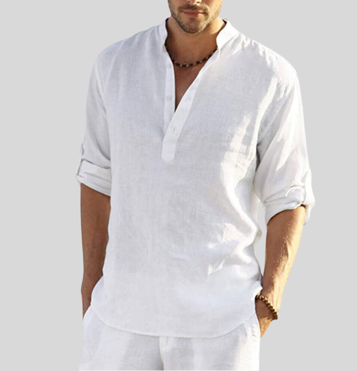 Carl - elegante camicia in lino con colletto