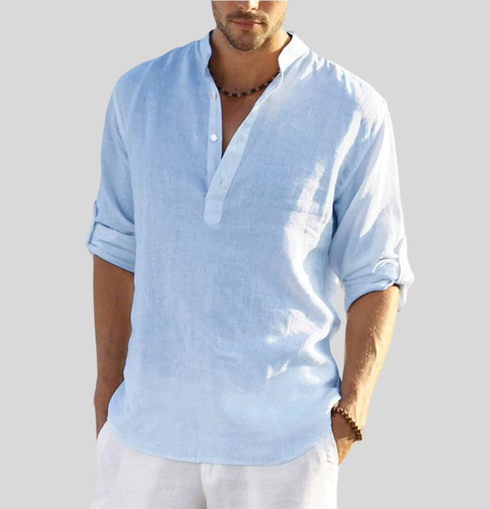 Carl - elegante camicia in lino con colletto