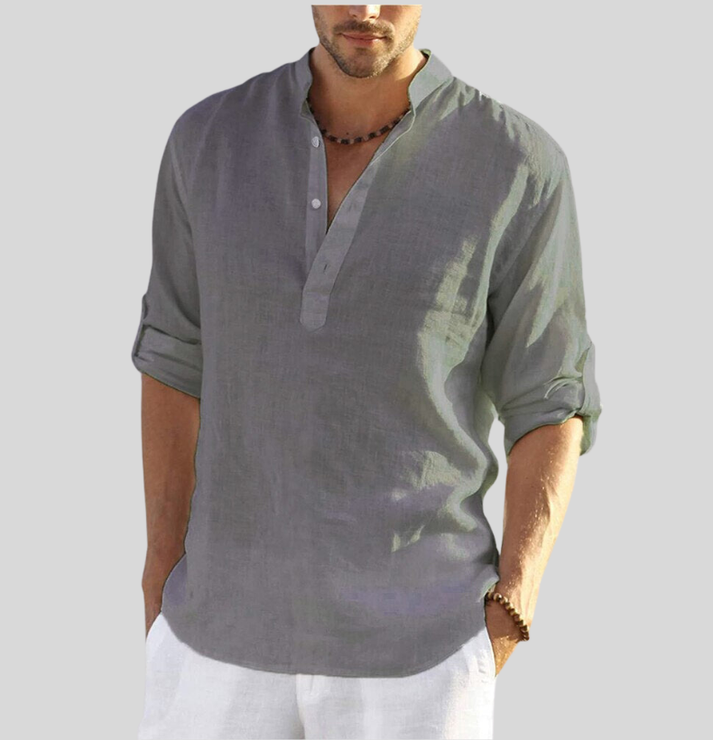 Carl - elegante camicia in lino con colletto