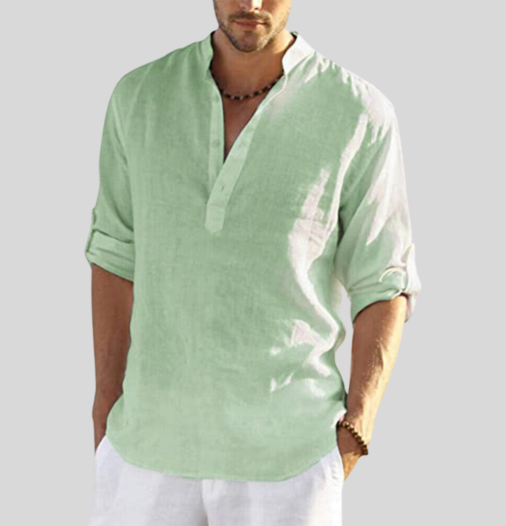 Carl - elegante camicia in lino con colletto