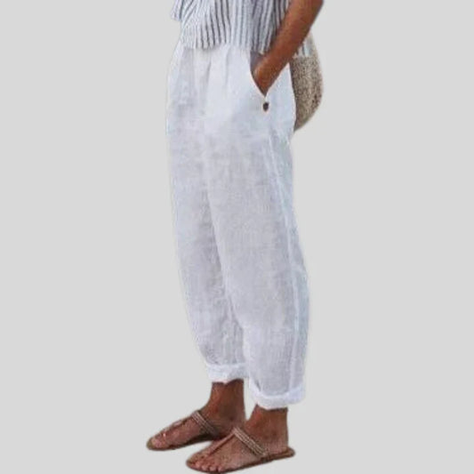 Pantaloni di lino beige da uomo - Lukas