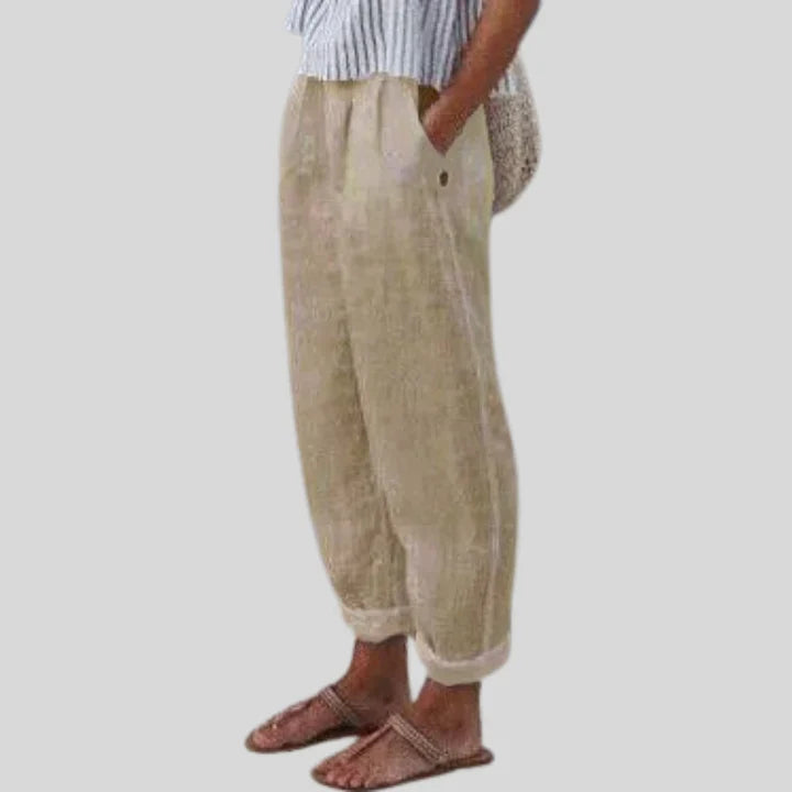 Pantaloni di lino beige da uomo - Lukas
