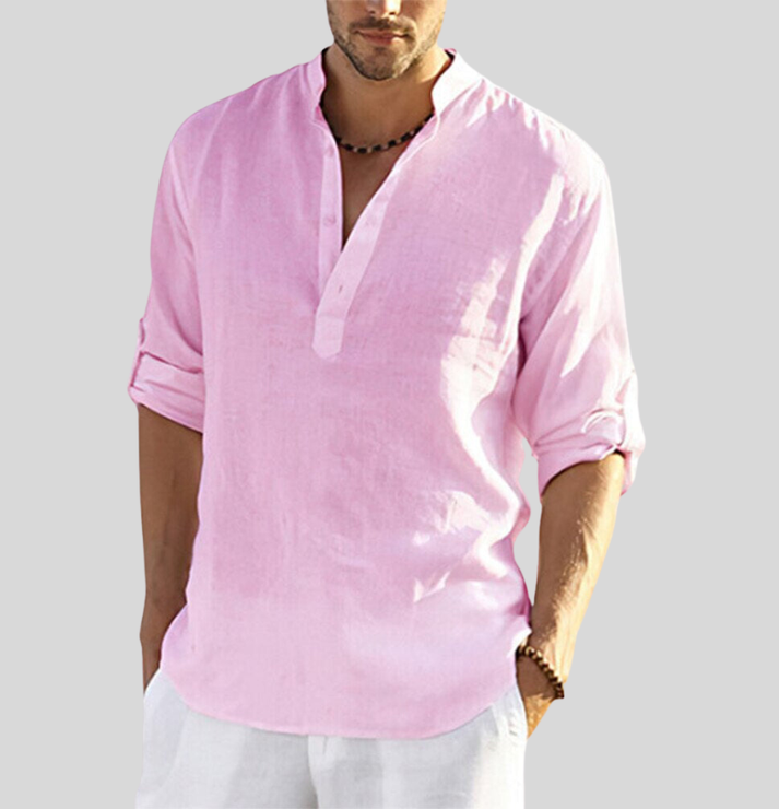 Carl - elegante camicia in lino con colletto