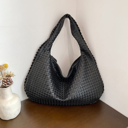 Valentina - borsa shopping intrecciata in rosso