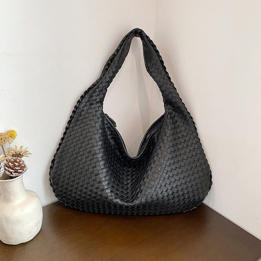 Valentina - borsa shopping intrecciata in rosso