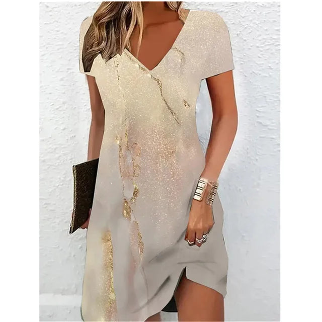 Bianca - abito da cocktail glitter beige