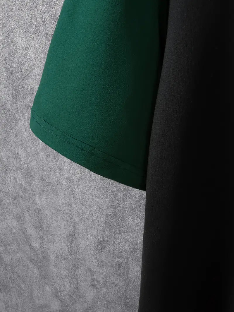 Robert - t-shirt elegante color block con maniche corte e scollo rotondo
