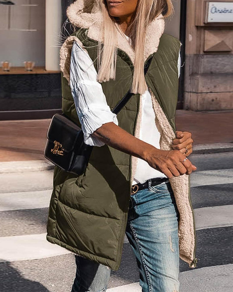 Gilet termico reversibile con cappuccio
