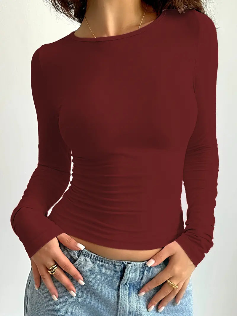 Savannah – t-shirt a maniche lunghe con scollo tondo