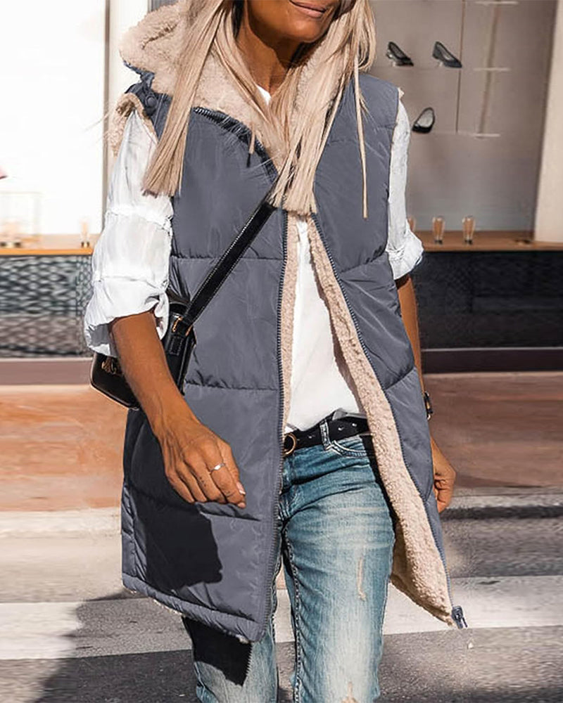 Gilet termico reversibile con cappuccio