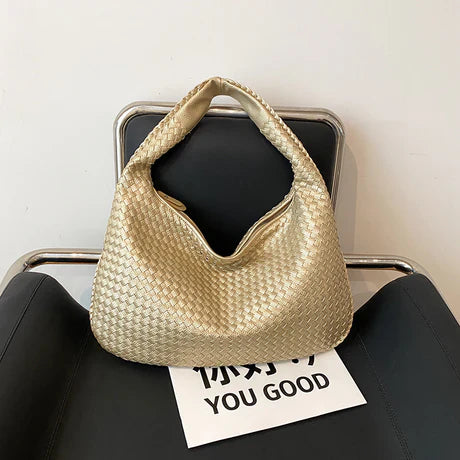 Valentina - borsa shopping intrecciata in rosso