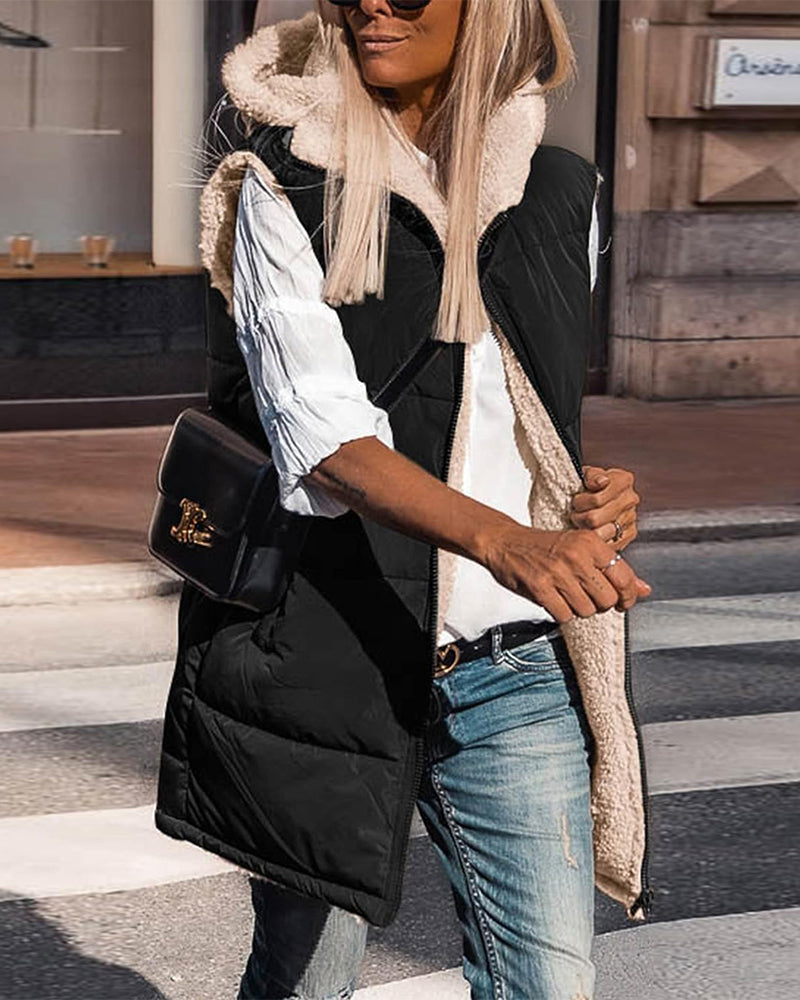 Gilet termico reversibile con cappuccio