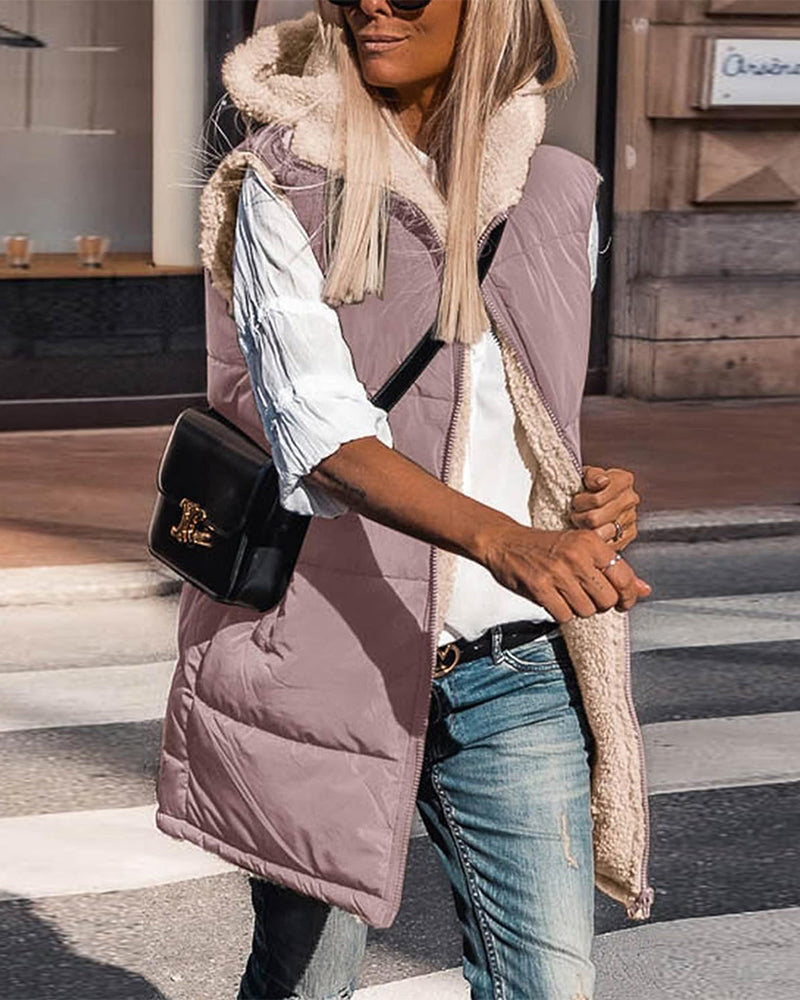 Gilet termico reversibile con cappuccio