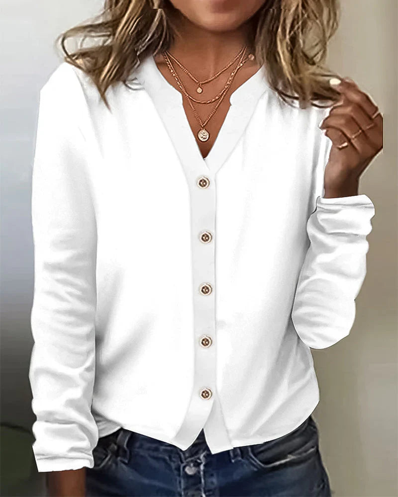 Isadora - elegante top in cotone abbottonato per l'uso quotidiano