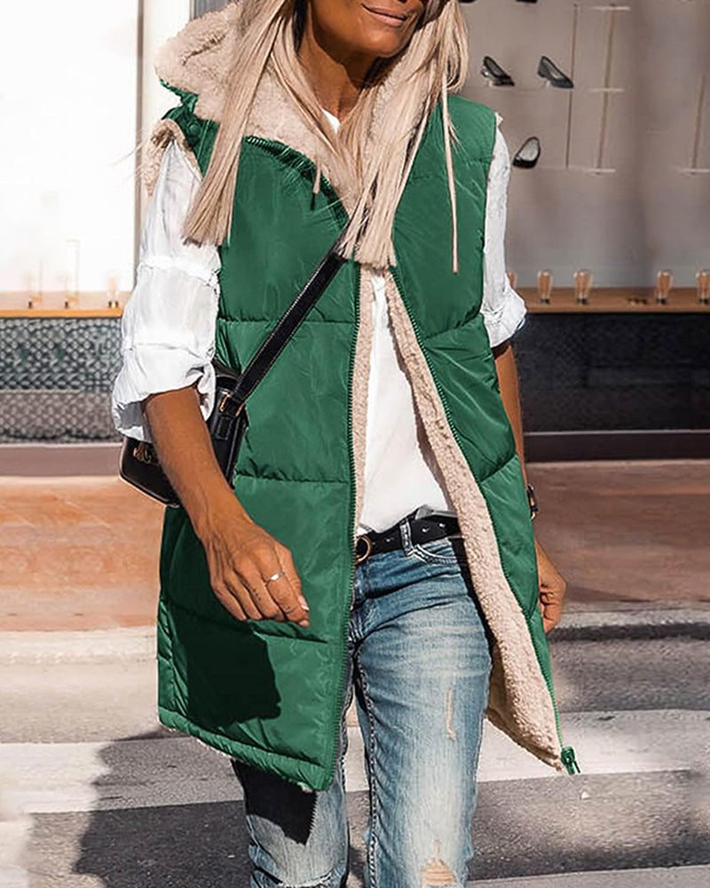 Gilet termico reversibile con cappuccio
