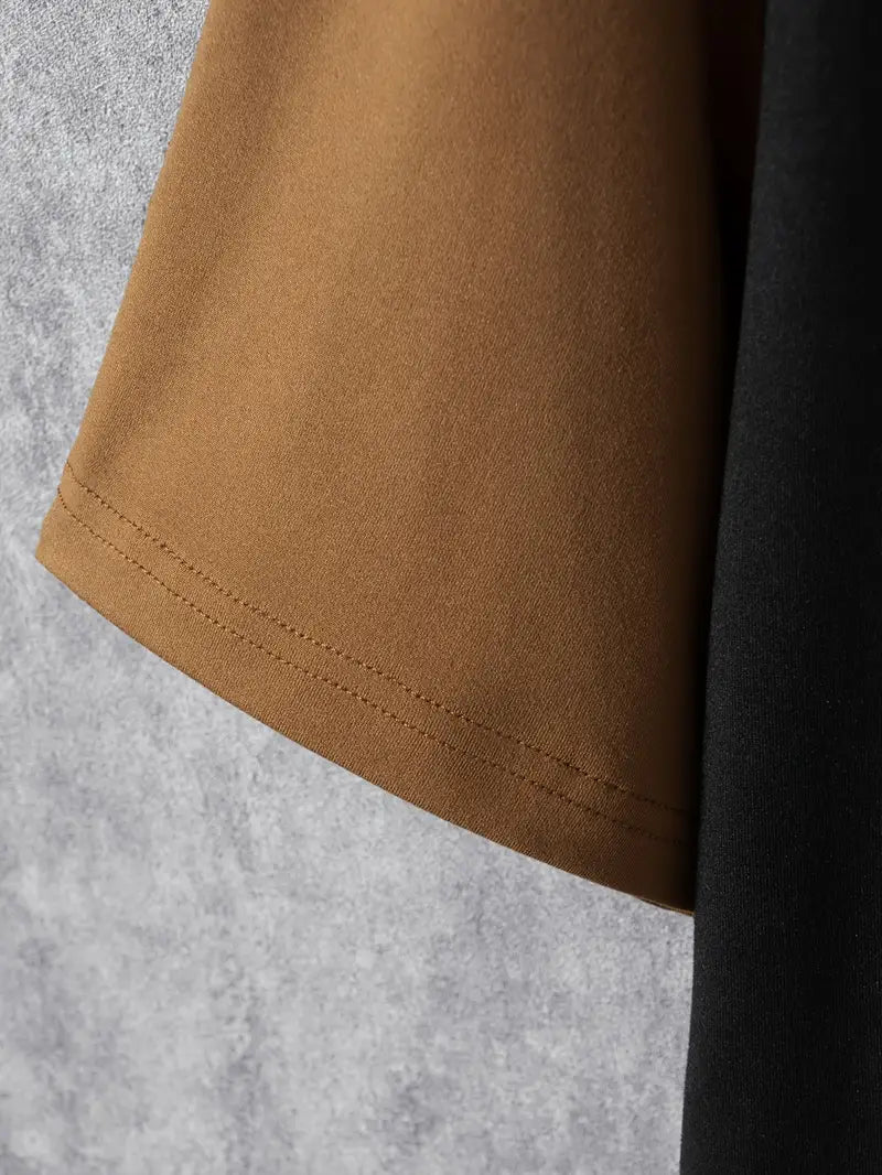 Robert - t-shirt elegante color block con maniche corte e scollo rotondo