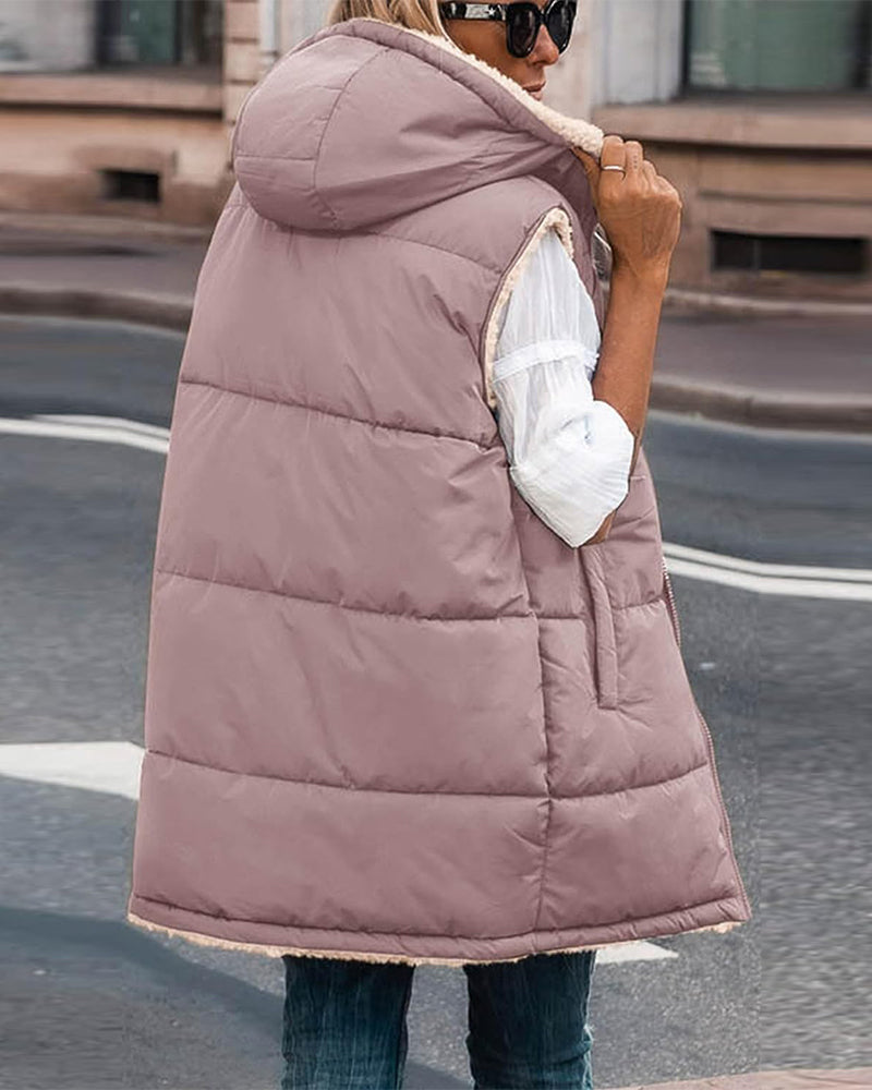 Gilet termico reversibile con cappuccio