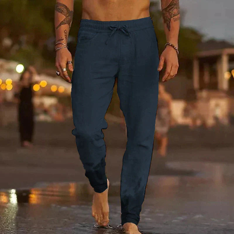Maiko - pantaloni casual in lino per uomo
