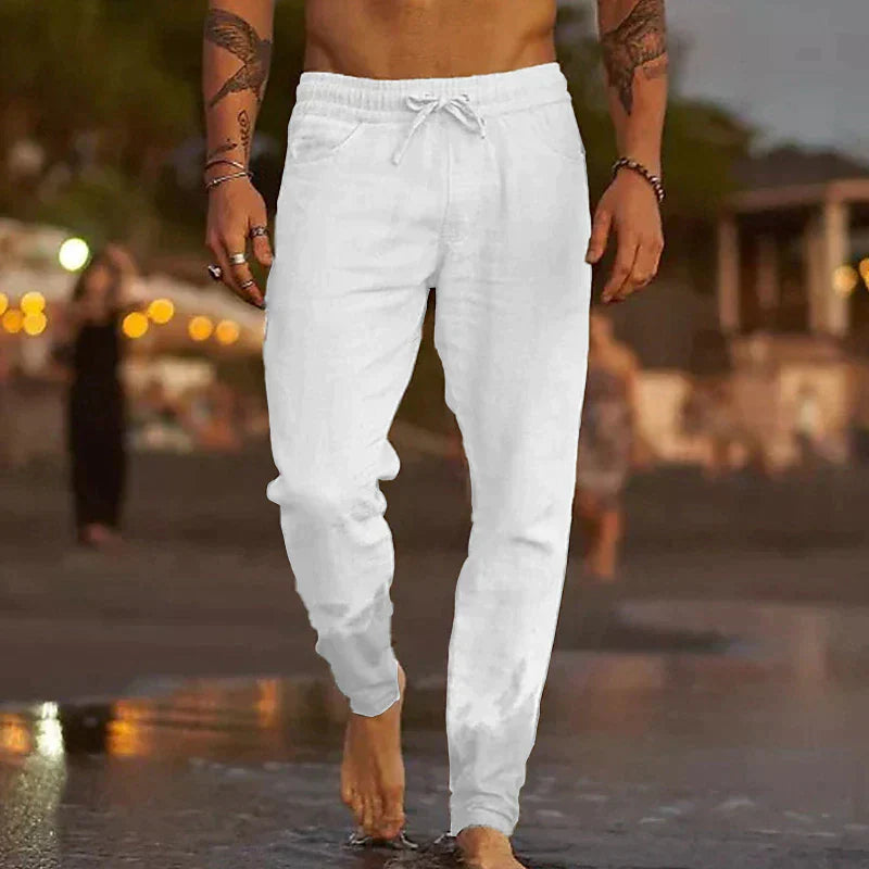 Maiko - pantaloni casual in lino per uomo