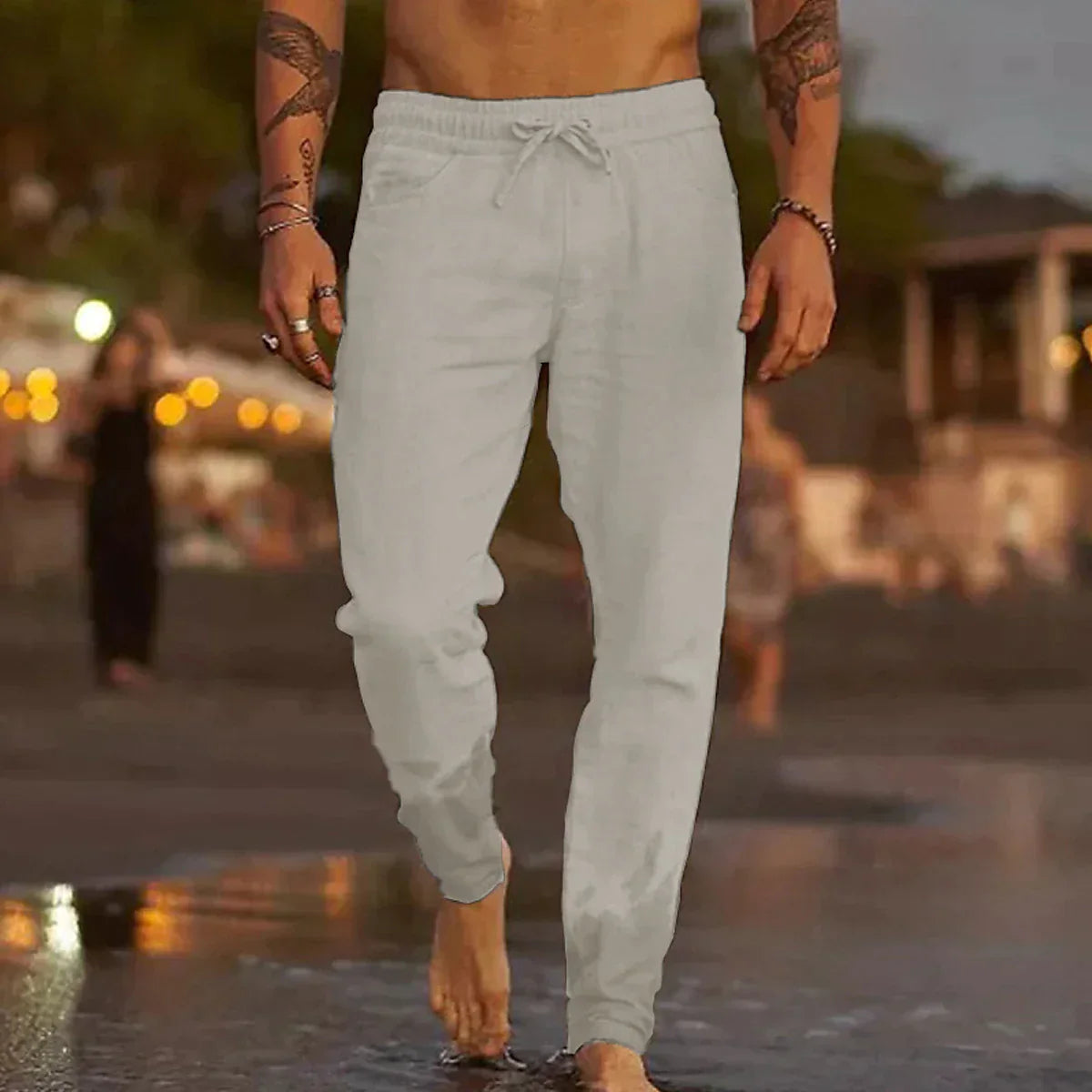 Pantaloni da uomo in lino per il tempo libero - Jaxx