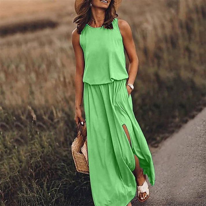 Aurelia - elegante abito lungo boho con elastico in vita