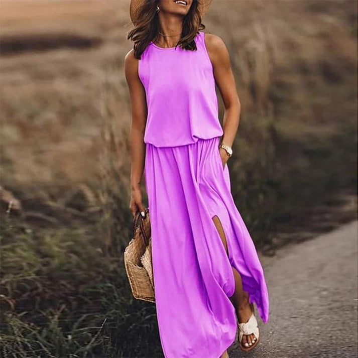 Aurelia - elegante abito lungo boho con elastico in vita