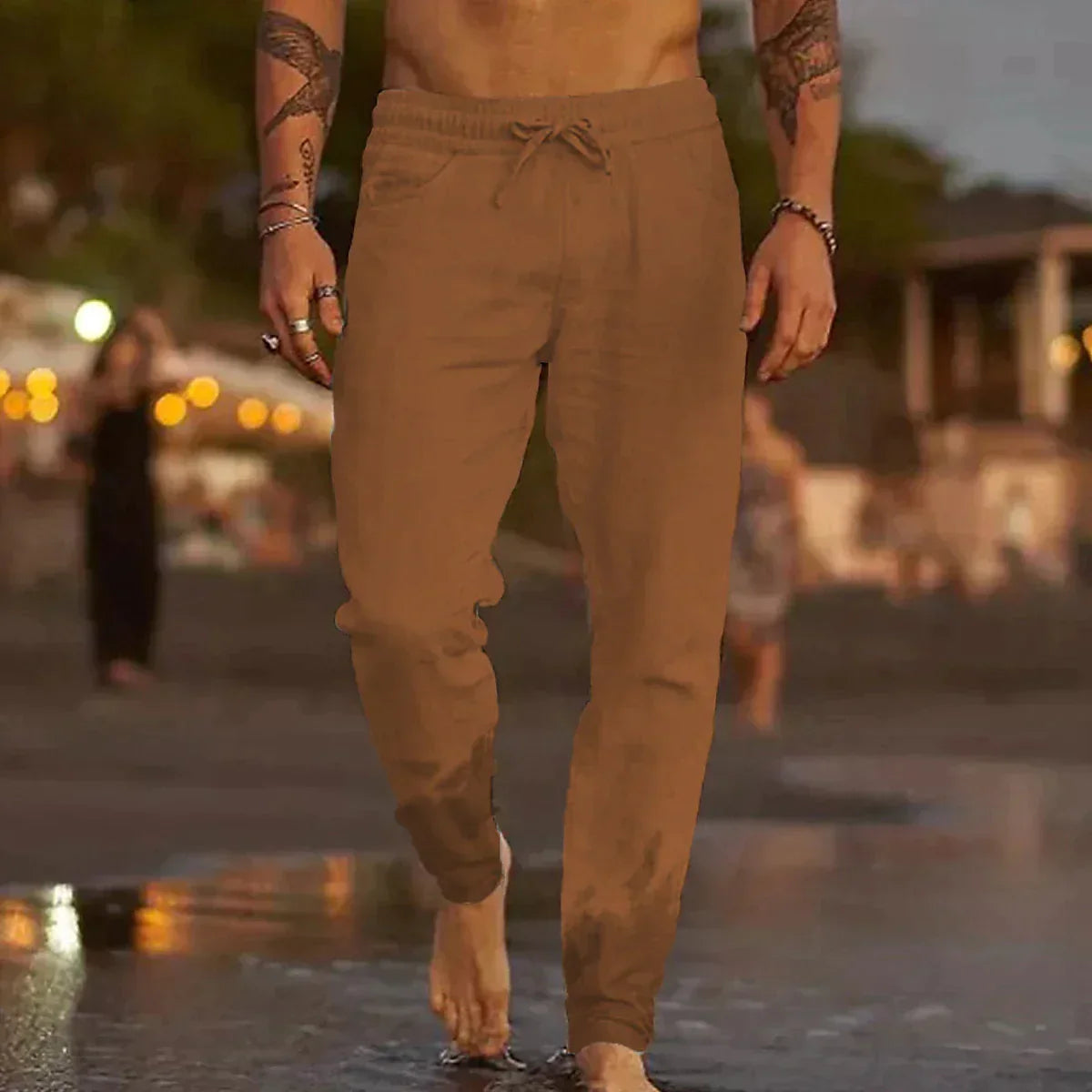 Pantaloni da uomo in lino per il tempo libero - Jaxx